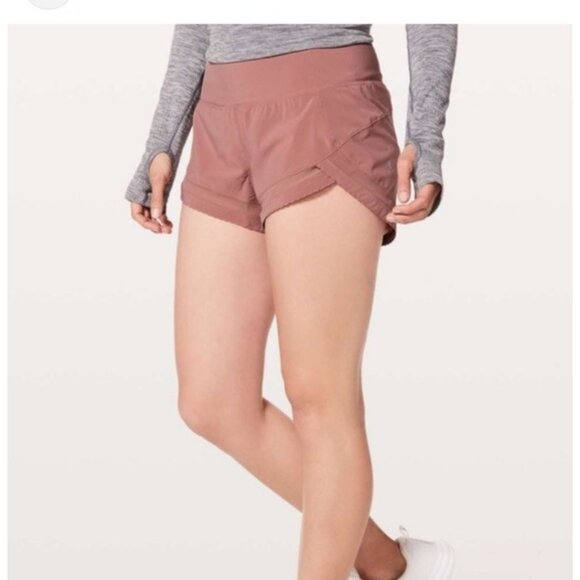 Lululemon Pants - Lululemon Shorts Womens 4 Pink Time To Sweat 3" Quicksand Lined Zip Pocket
